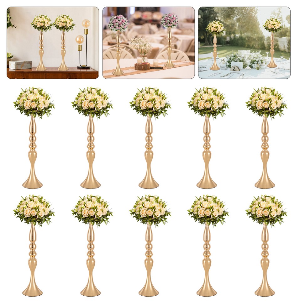 10x Gold/Silver Wedding Vases Table Centerpieces for Flower Arrangement
