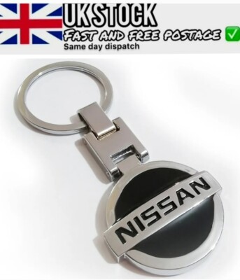 Nissan 3D Schlüsselring Schlüsselanhänger Logo beidseitig IN GESCHENKBOX Schnellversand UK Lagerbestand/schwarz