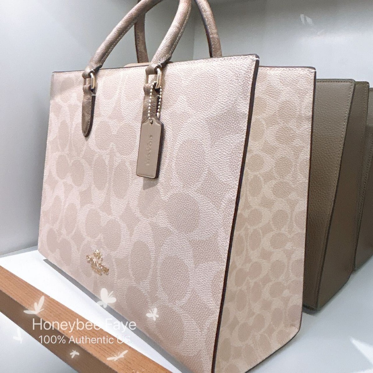 NWT Coach Maggie Tote Bag In Blocked Signature Canvas CY677