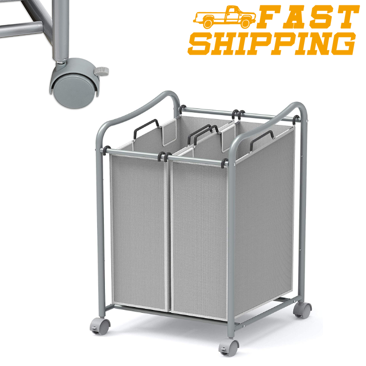 Cleversion Rolling Slim Laundry Basket With Wheels Collapsible Clothes Hamper For Sale Online Ebay