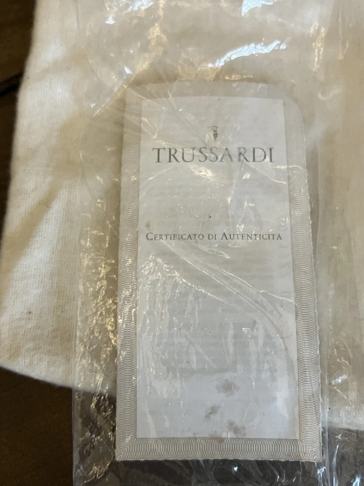 Подлинный Trussardi Бордо бордовая кожа запонки через плечо сумочка пыли сумка сертификат подлинности - Изображение 2 из 4