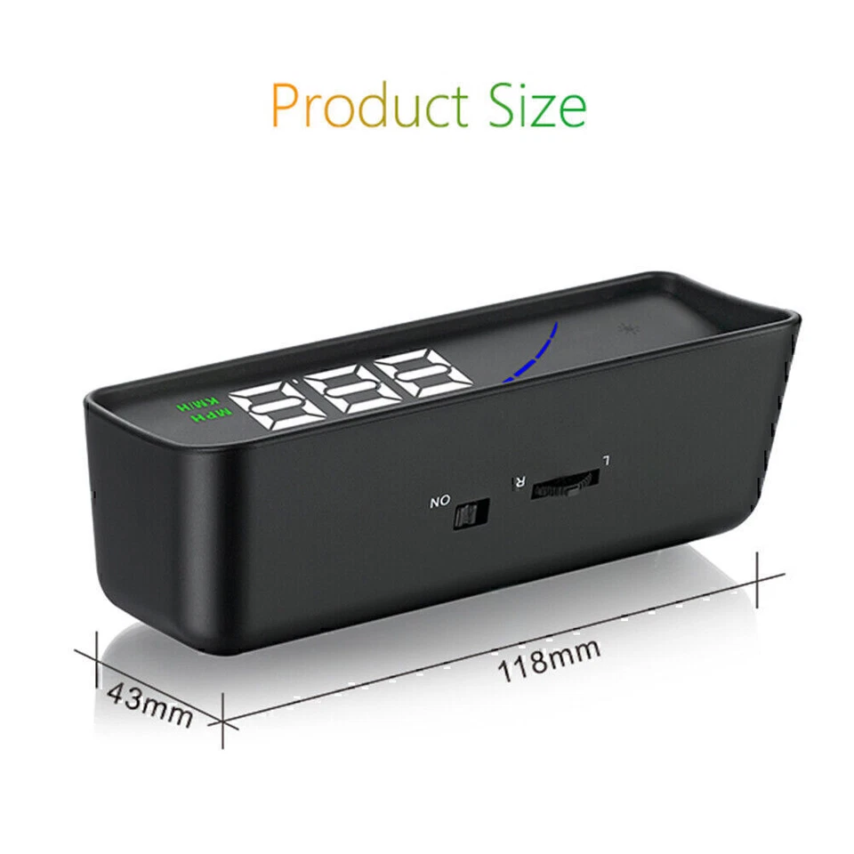 OBD2 OBDII HUD Car Display Smart Digital MPH/KMH Speed Alarm Fuel Consumption Foto 2 de 4