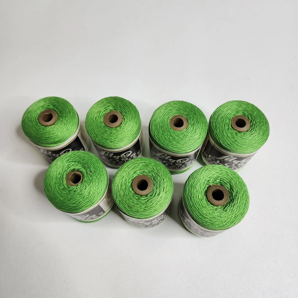 Lot Of 7 Lily Mercerized Weaving Handweaving Crochet 2oz Green Cotton 181 - Image 2 of 4