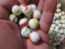 2 Pounds Of A Nice Mix Of Candy Stripe Glass Marbles 5/8 inch Size