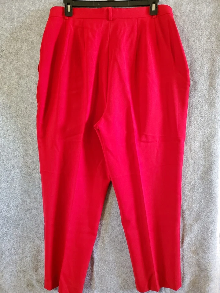 Pantalón Mujer Reflections Eddie Haggar 20W Plus Rojo Plisado Bolsillos #507 Foto 3 de 4