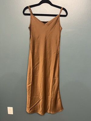 House of Harlow 1960 Brown Satin Slip Dress Maxi Size Small Adjustable  Straps | eBay