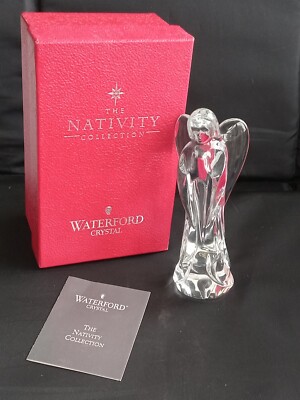 WATERFORD CRYSTAL THE NATIVITY COLLECTION ANGEL PRAYING BOXED FIGURINE ...