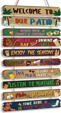 Welcome to Our Patio Porch Rules Signs Wood multicolor