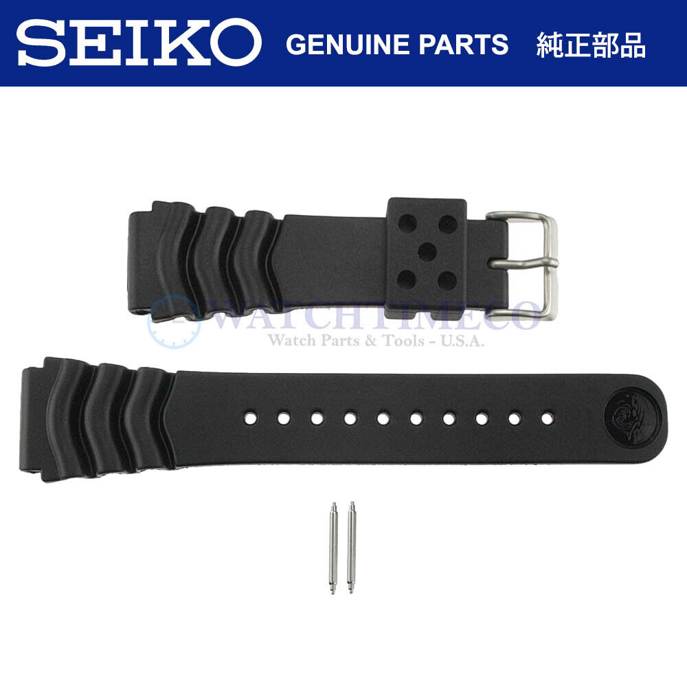 Genuine Seiko Diver Watch Band Strap SKX007 SKX009 22mm Black Rubber Z22 4FY8JZ