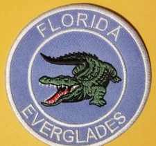Florida Everglades Embroidered Patch approx 3.5" lght blue