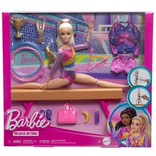 BARBIE GYMNASTICS PLAYSET Gymnast Doll with Balance Beam and Accessories