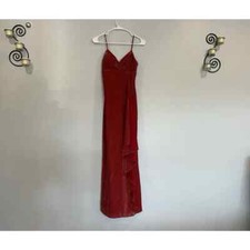 Cache Red Shimmer Sparkle Ruffle Gown Y2K New Size 2