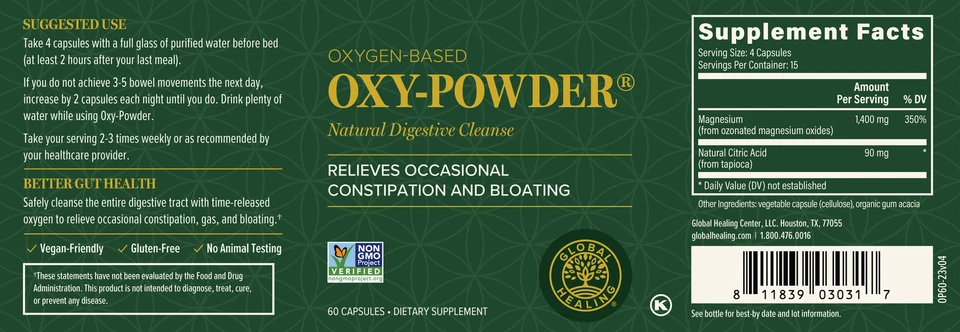 Oxy Powder Colon Cleanse & Natural Detox Pills For Constipation Relief - 60 Ct. - Image 3 of 4