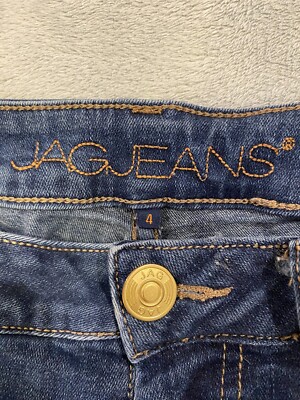 Womens Jag Jeans Mid Rise Straight Leg Denim Blue Size 28x32