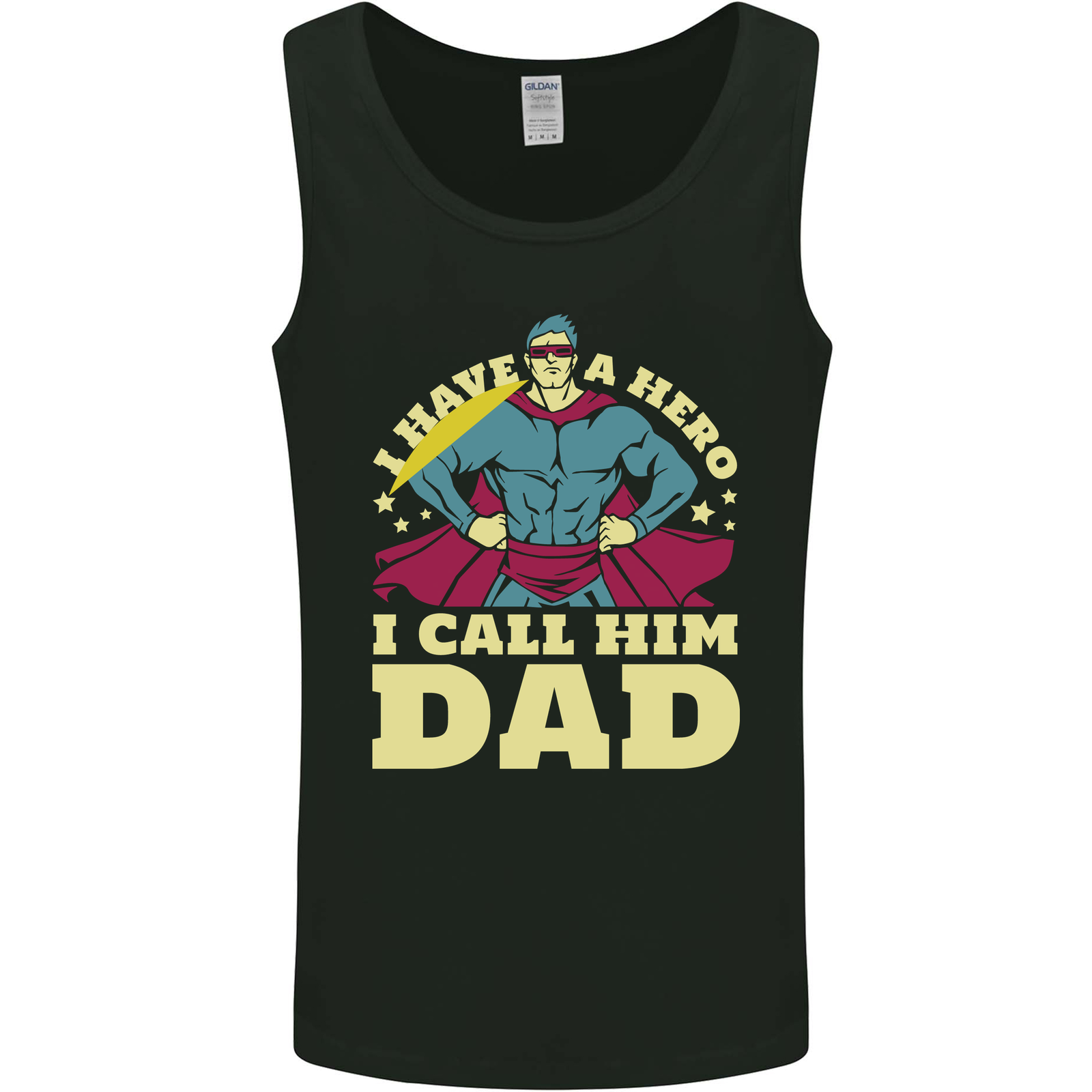 I Have a Hero I Call Him Dad Funny Fathers Day Mens Vest Tank Top
