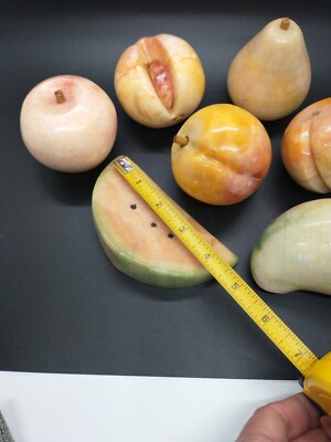 Vintage Italian Stone Alabaster Fruit 7 Pieces | eBay