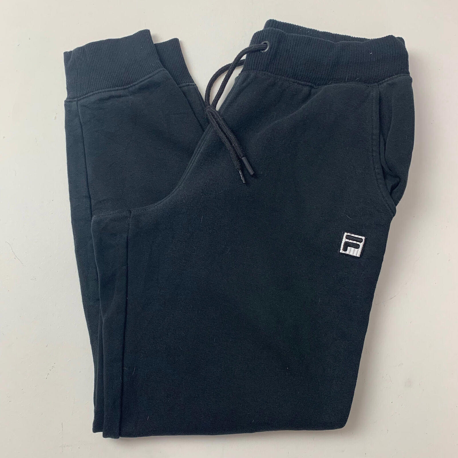 FILA Pantaloni da jogging donna vestibilità regolare nero piccolo pantaloni della tuta gamba corta FI