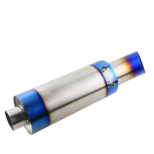 2.5'' inlet Straight Flow Racing Exhaust Muffler Tip OD 3.5'' OD Body 5'' 550mm - Picture 2 of 7