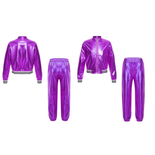 Niños Niñas Traje Deportivo Cuello Soporte Ropa Deportiva Entrenamiento Sudadera Atlético - Imagen 14 de 32