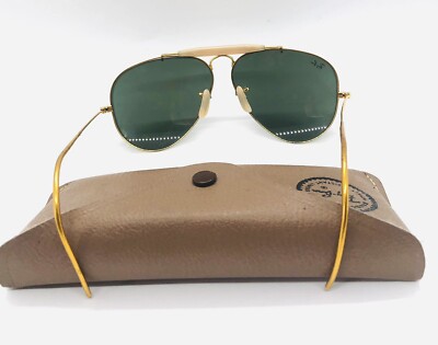 VINTAGE RAY-BAN AVIATOR SUNGLASSES USA Bausch Lomb w/brown case B2