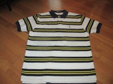 MENS POLO RALPH LAUREN SHORT SLEEVE WHITE STRIPED POLO SHIRT SIZE M MEDIUM