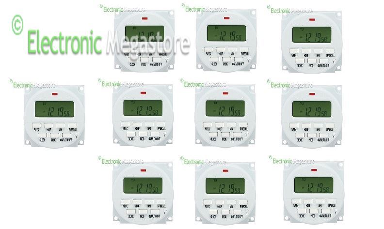 SET 10 PZ TIMER DIGITALE SETTIMANALE 12V X CASA HOBBY CACCIA