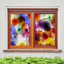 3D Jellyfish 015NAO Window Film Print Sticker Cling Stained Glass UV Block Fay