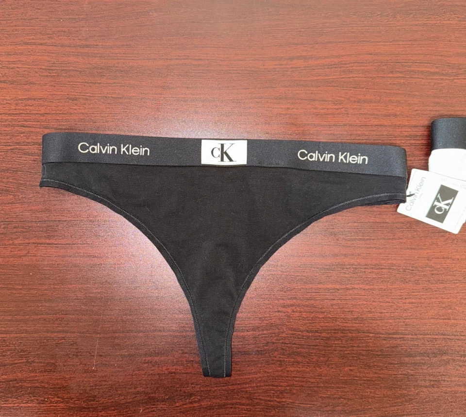 DOS TANGA CALVIN KLEIN 7227 MEZCLA ALGODÓN ELÁSTICO NUEVO CON ETIQUETAS TALLA X GRANDE BLANCO/LOGOTIPO Foto 2 de 4