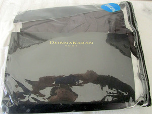 DONNA KARAN QUEEN BED SKIRT~BLACK~18" PLEATED TUXEDO DROP~NIP~COTTON SATEEN