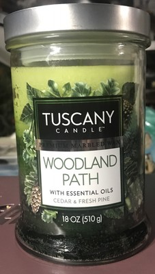 Tuscany Candle WOODLAND PATH Premium Marbled Wax 2-Wick w/ Essential Oils 18 oz
