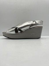 Taking Shape Womens Sandals Black Silver Wedge Platform Sandals Size US 9 EUR 40