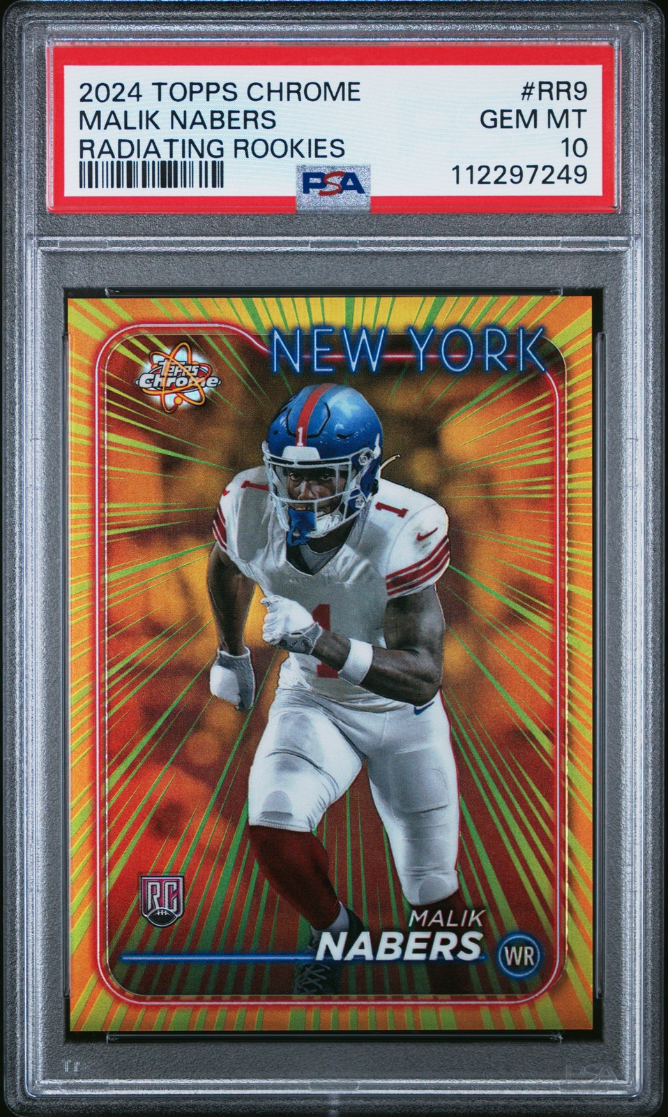 Malik Nabers Topps Chrome Radiating Rookies #RR9 Base