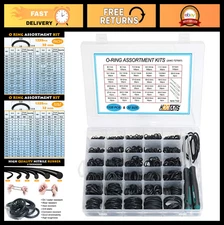 32 Size 1225Pcs Nitrile Rubber O-Ring Assortment Kit + 4 O-Ring Removers, Oil Re