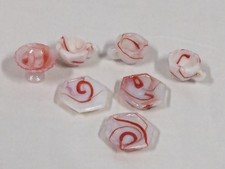Vtg Made In Japan Red Oxblood Agate Glass Dollhouse Dinnerware Set  Lot of 7