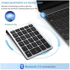 Bluetooth Number Pad for Laptop  Wireless 28-Key Keypad