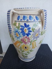Antico Vaso Giara Anfora in Terracotta Smaltata Maiolica Vintage Grande 55 cm