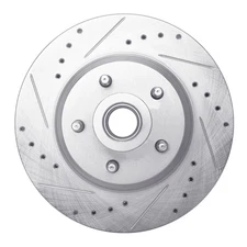 Dynamic Friction 631-39003L DFC Brake Rotor - Drilled and Slotted - Silver