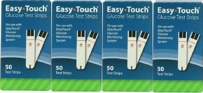 Easy Touch Blood Glucose Diabetic Test Strips Box of 200 CT Exp. 01/20/2027