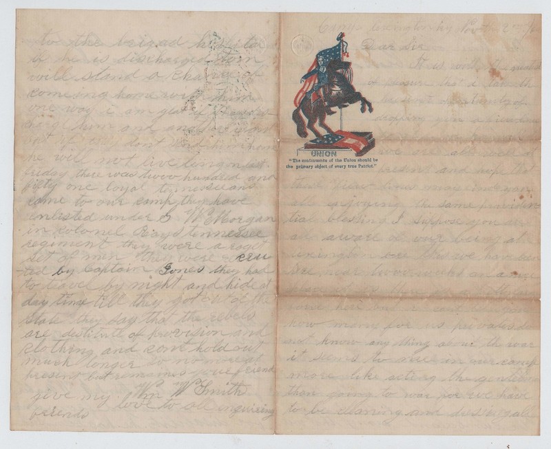 CIVIL WAR LETTER - 104th Ohio Vols - Survived Sultana Steamboat Explosion !