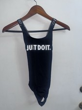 Girls Nike Size M Black One Piece Swimsuit Just Do It Washed Once Never Worn