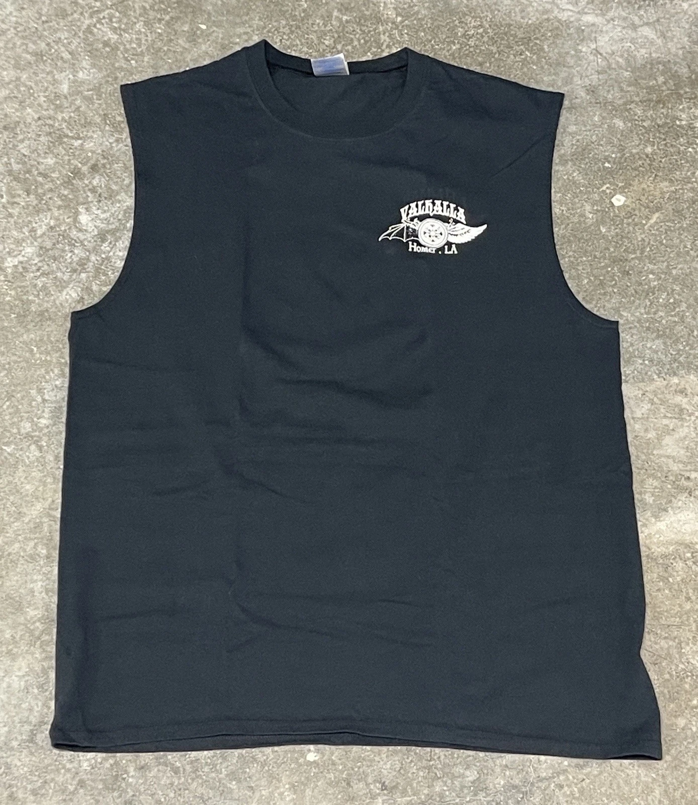 Valhalla Homer Louisiana Travel Nature Biker Viking Sleeveless T-Shirt Large