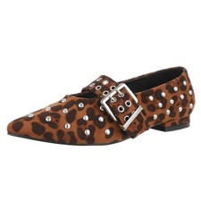 Women's pumps with studs and buckle Ital design 5175 in brown