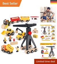 Magnetische Baustellenfahrzeuge im Holzdesign...