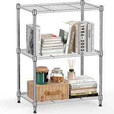 450 Lbs Wire Storage Shelving 3-Tier Utility Shelving Unit Steel Organizer Wire 