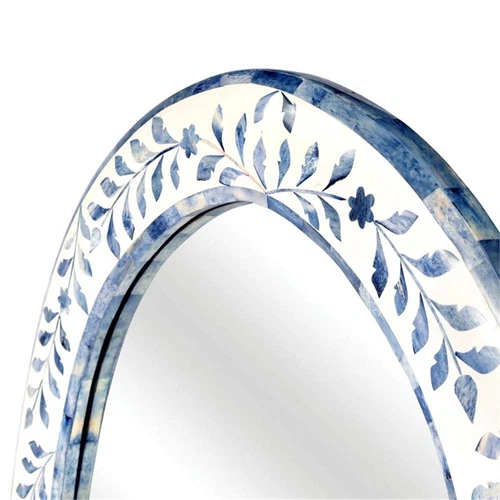 Trubadur Blue And White Bone Inlay Mirror - Picture 3 of 8