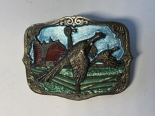 Vintage 1987 The Great American Buckle Co. 1828 Pheasant 3  Belt Buckle USA