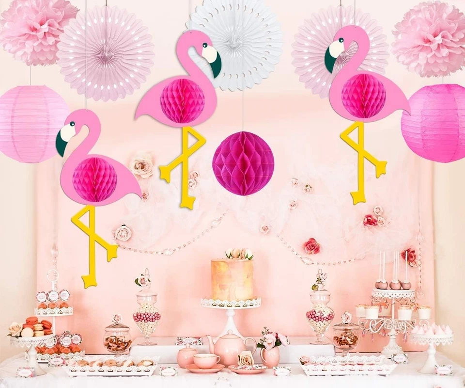 Hochwertiges 11-teiliges Set mit Flamingo Deko für Hochzeiten & Partys - Bild 4 von 4