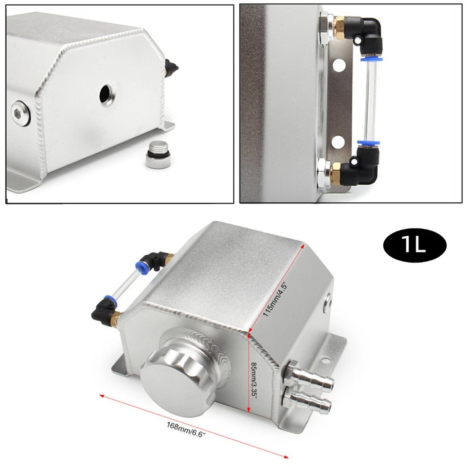 1L Coolant Overflow Reservoir Tank Catch Can Radiator Reservoir Breathable Can Foto 4 de 4