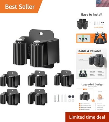 5 PCS Broom Holder Wall Mount, Upgraded Heavy Duty Mop and Broom Holder Wall ...
