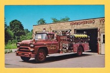 Fire Truck Postcard ~ Nimmonsburg NY Engine 3 - 1958 GMC American LaFrance Pump